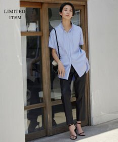 ICB 【WEB限定】ブラウスライクスムース スタンドカラーカットソー