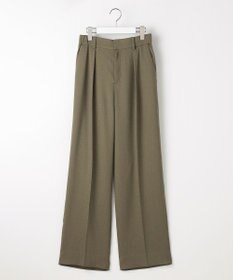 自由区 【セットアップ対応】リネンライクシンセティックワイドストレート パンツ [新色]カーキ