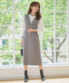 Feroux 【洗える】美シルエット ジャンパースカート