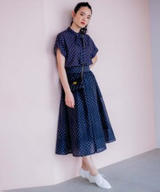 組曲 S 【セットアップ対応可】モノグラムプリント2WAYブラウス