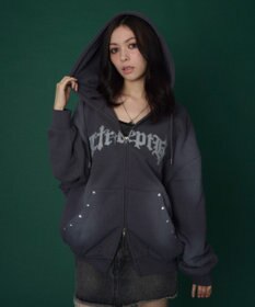 WEGO 【ユニセックス着用ITEM】グラフィックZIPパーカー