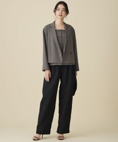 自由区 【セットアップ対応】リネンライクシンセティックノースリーブ ブラウス