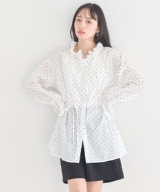 earth music&ecology 【イージーケア】TRキュプラダブルボタンフリルシャツ