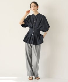 #Newans ナローウエストデザインブラウス