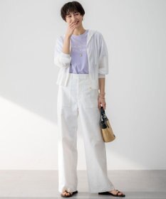 23区 L 【洗える】スラブツイルストレッチ ワイド パンツ