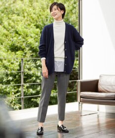 J.PRESS LADIES S 【洗える】アルガンシルクチェック テーパード パンツ