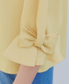 Tiaclasse 【洗える】リボンフレアスリーブブラウス