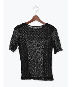 Te chichi パッチワークレース5分袖トップス