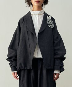 muuc 〈多彩な着方が叶う〉〈衿立て＆衿折り〉〈遠州織物の工場で織られた上質なコットン100%生地〉リボン紐付き多様衿 羽織り＆シャツ