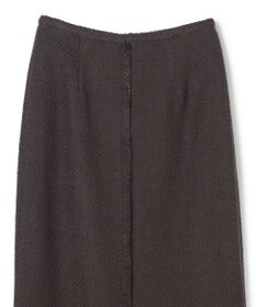 BEIGE， MULLIN / ウールツイードフロントベントスカート