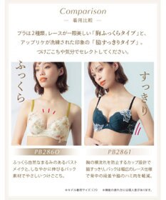 Wing ブラジャー Wing Lesiage 脇すっきりの着やせシルエット 背中すっきり 【2860シリーズ】 ブラ PB2861 ウイング／ワコール