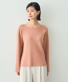 YECCA VECCA ミラノリブ金釦ニット