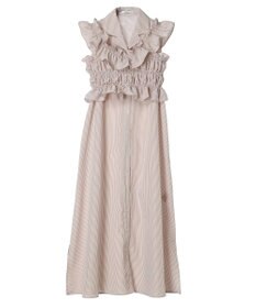 earth music&ecology ＳＥＴ２点シャーリングビスチェ×シャツワンピース