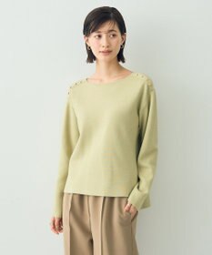 YECCA VECCA ミラノリブ金釦ニット