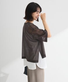 Green Parks アソートロゴ半袖シアーニットプルオーバー