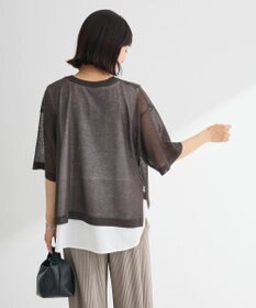 Green Parks アソートロゴ半袖シアーニットプルオーバー