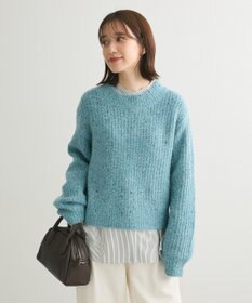 Green Parks バンドカラーストライプシャツ