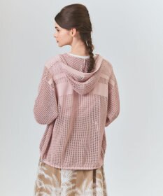 GRACE CONTINENTAL ボーダーメッシュフーディ