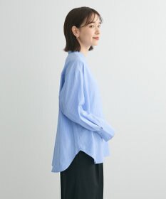 Green Parks バンドカラーストライプシャツ