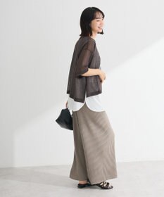 Green Parks アソートロゴ半袖シアーニットプルオーバー