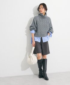 Green Parks バンドカラーストライプシャツ