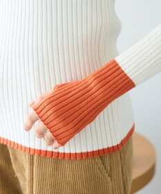 CRAFT STANDARD BOUTIQUE 洗える/とてもち配色モックネックリブニットプルオーバー/24AW