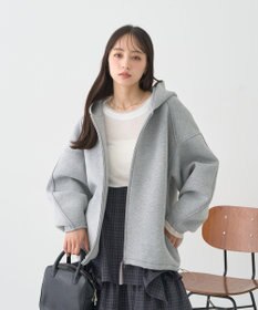 earth music&ecology 【軽量】ダンボールニットフーディーブルゾン