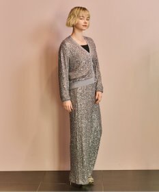 GRACE CONTINENTAL スパンコールニットカーディガン