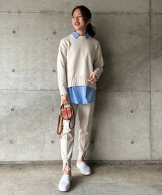 UNFILO 【洗える】スプリングコットンニット バックスリット