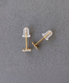 Phoebe 〈金属アレルギー対応〉3wayハートパヴェビジューパールキャッチピアス/ゴールド