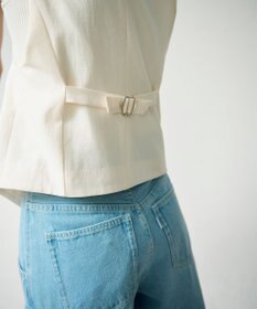 GRACE CONTINENTAL リネン混ツイルジレ