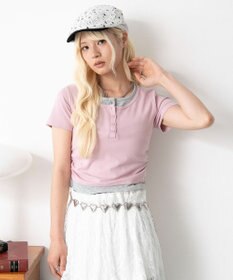 WEGO ヘンリーネックレイヤードT
