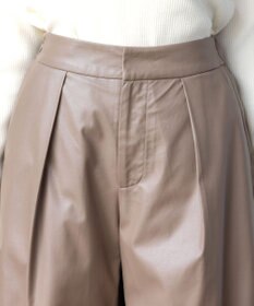 Tiaclasse 【洗える】洗練された女性スタイルを叶えるフェイクレザーワイドパンツ
