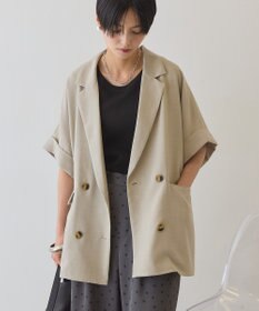 AMERICAN HOLIC 【先行予約】【イージーケア】リネンライク半袖ジャケット