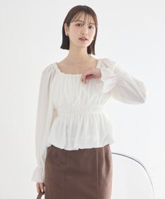 earth music&ecology バルーンヘムブラウス