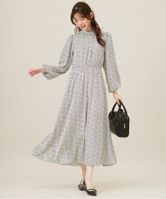 ANY SIS L 【洗える】フラワープリントワンピース × ニットベスト セット