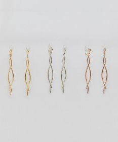 Phoebe 【痛くないシリーズ/金属アレルギー対応】スウィングクリスタルループフィットイヤリング　ゴールド