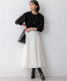 23区 S 【ご好評につきカラー追加/洗える】クロスコンビ パフスリーブ ニット