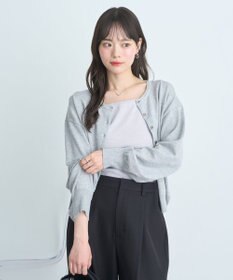 earth music&ecology ＵＶカット加工クルーネックニットカーディガン