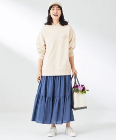 ANY 【ウエストゴム】シャンブレーライクティアード スカート