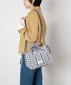 TRICOTE チェック巾着ポーチショルダー