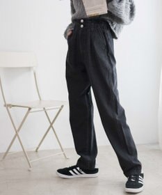 WEGO 【ウエストゴム】ウエストフリルデニムマムパンツ