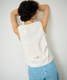 GRACE CONTINENTAL リネン混ツイルジレ