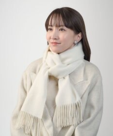 MOONBAT プラスムーンバット (+moonbat) カシミヤ100％無地マフラー 洗える 190㎝×30㎝