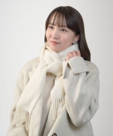 MOONBAT プラスムーンバット (+moonbat) カシミヤ100％無地マフラー 洗える 190㎝×30㎝