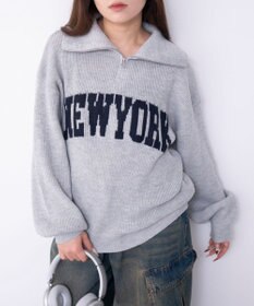 WEGO NEWYORKハーフジップニット
