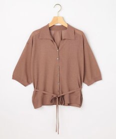 組曲 L 【先行予約・WEB限定】シアーニット 襟付き七分袖カーディガン