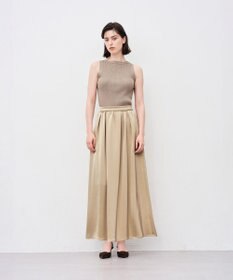 uncrave シャイニーダブルサテン フレアスカート