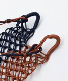 TRICOTE バイカラー マクラメショルダーバッグ