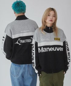 WEGO 【ユニセックス着用ITEM】レーシンググラフィックニットブルゾン